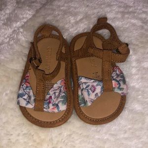 Floral baby sandal. Size 6-12 months. Like new